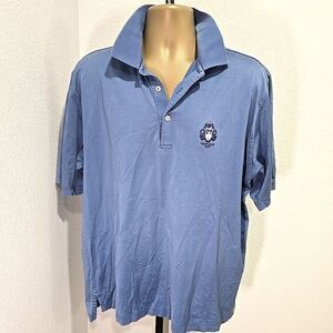 Peter Millar Double Mercerzied Polo Mens L Performance Blue Golf Logo Vinoy Club